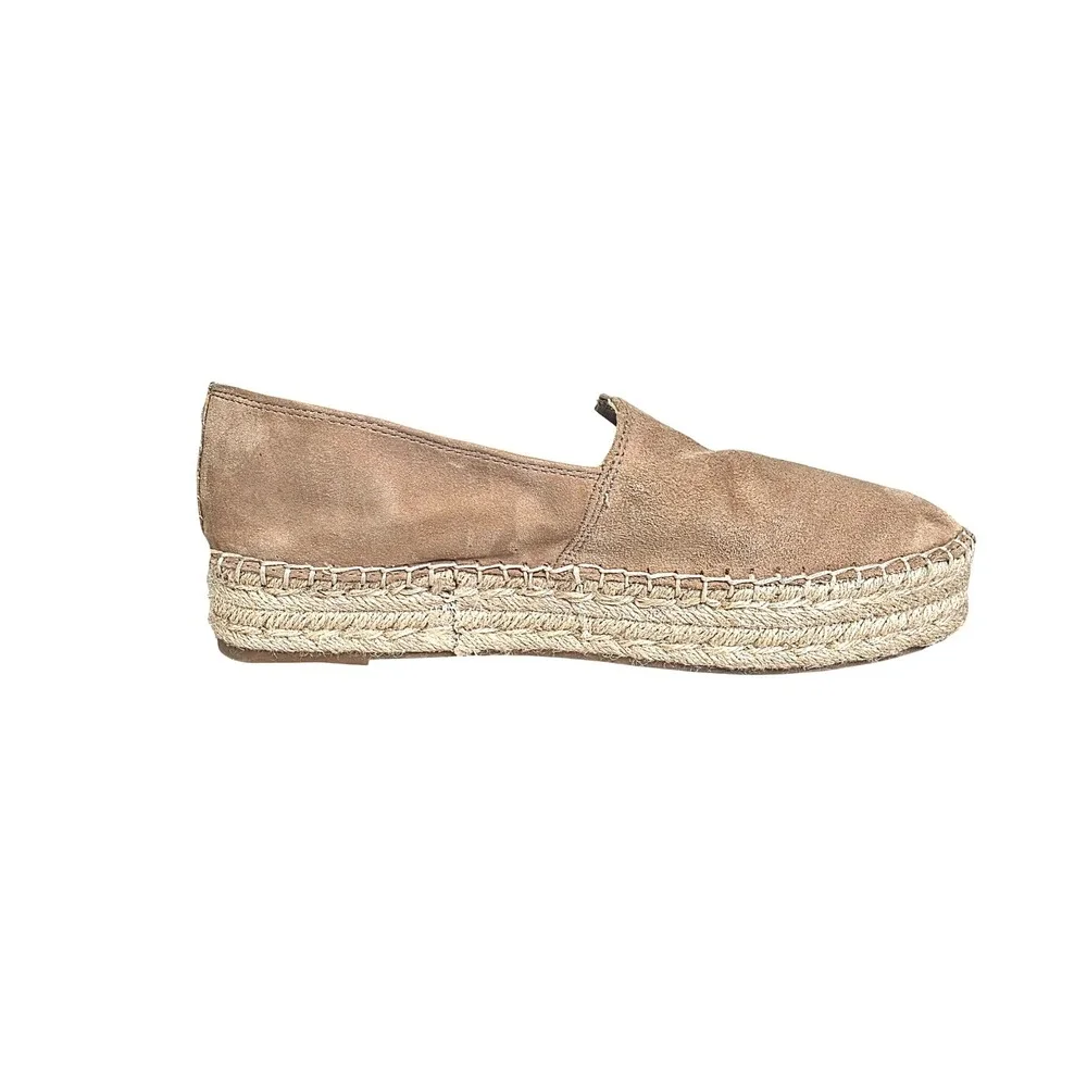 Sam Edelman Cherlene Espadrille Women 9.5 Tan Suede Platform Slip On